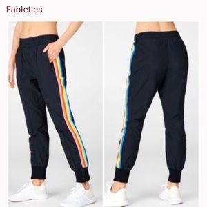 Fabletics neon rainbow joggers